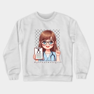 Cute Ophthalmologist lady,brafdesign Crewneck Sweatshirt